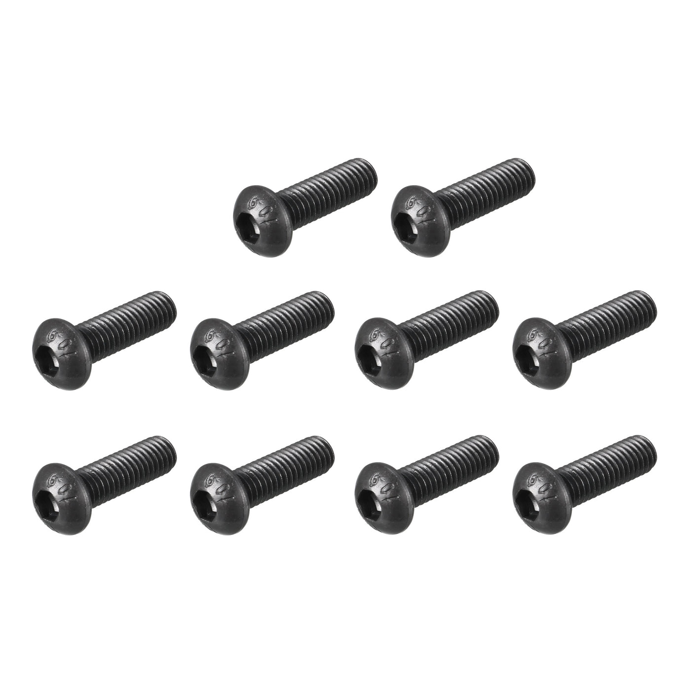 uxcell Uxcell M6x20mm 10.9 Alloy Steel Button Head Hex Socket Cap Screw Bolt Black 50pcs