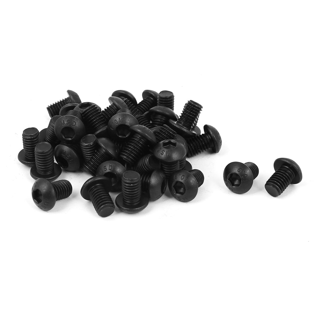 uxcell Uxcell M8x12mm 10.9 Alloy Steel Button Head Hex Socket Cap Screw Bolt Black 40pcs