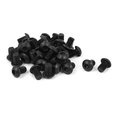 Harfington Uxcell M8x12mm 10.9 Alloy Steel Button Head Hex Socket Cap Screw Bolt Black 40pcs