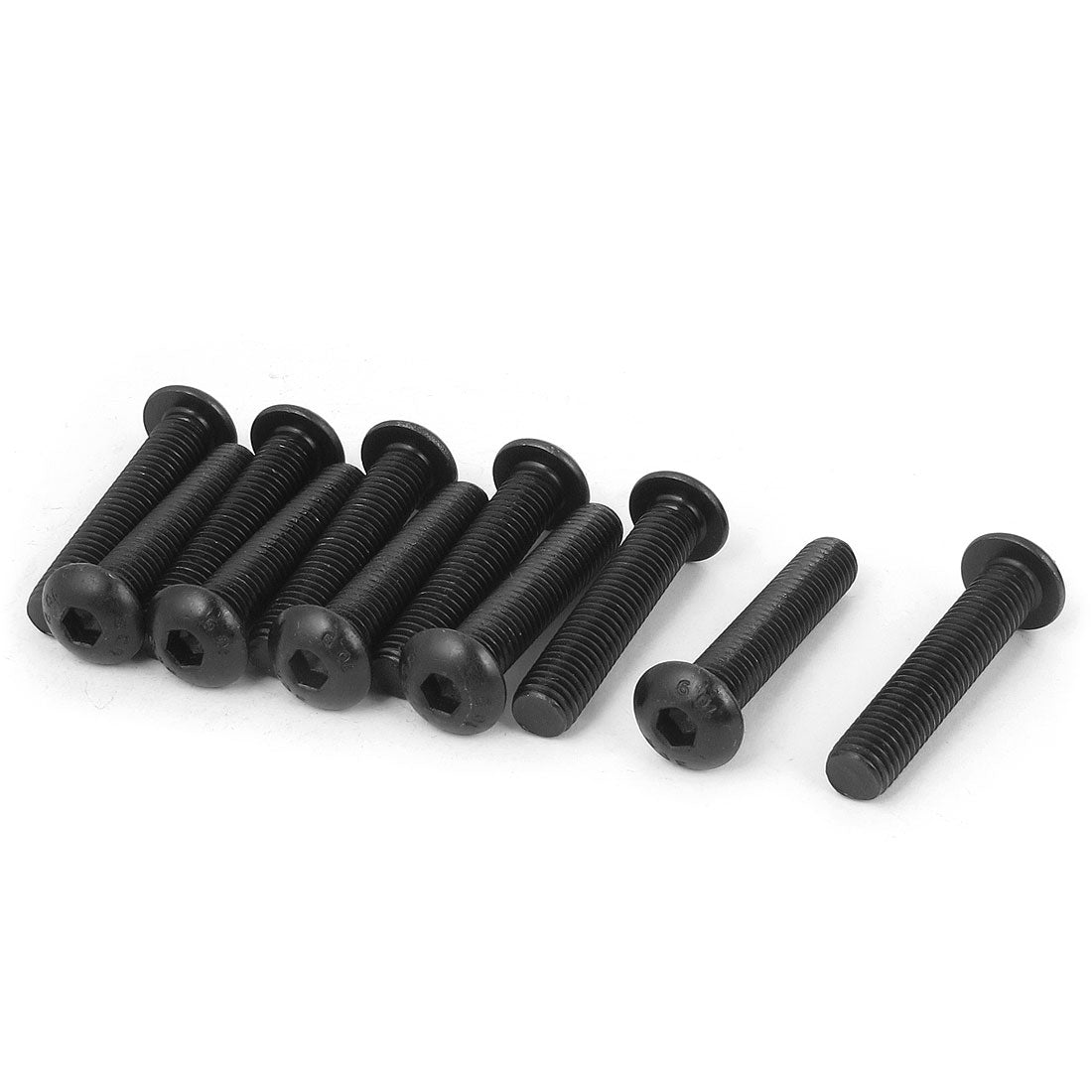 uxcell Uxcell M10x50mm 10.9 Alloy Steel Button Head Hex Socket Cap Screw Bolt Black 10pcs