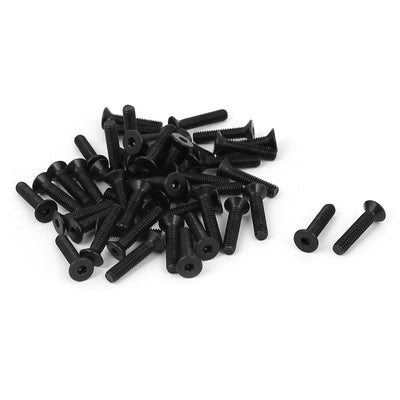 Harfington Uxcell M2.5x12mm 10.9 Carbon Steel Countersunk Head Hex Socket Screw Black 50pcs