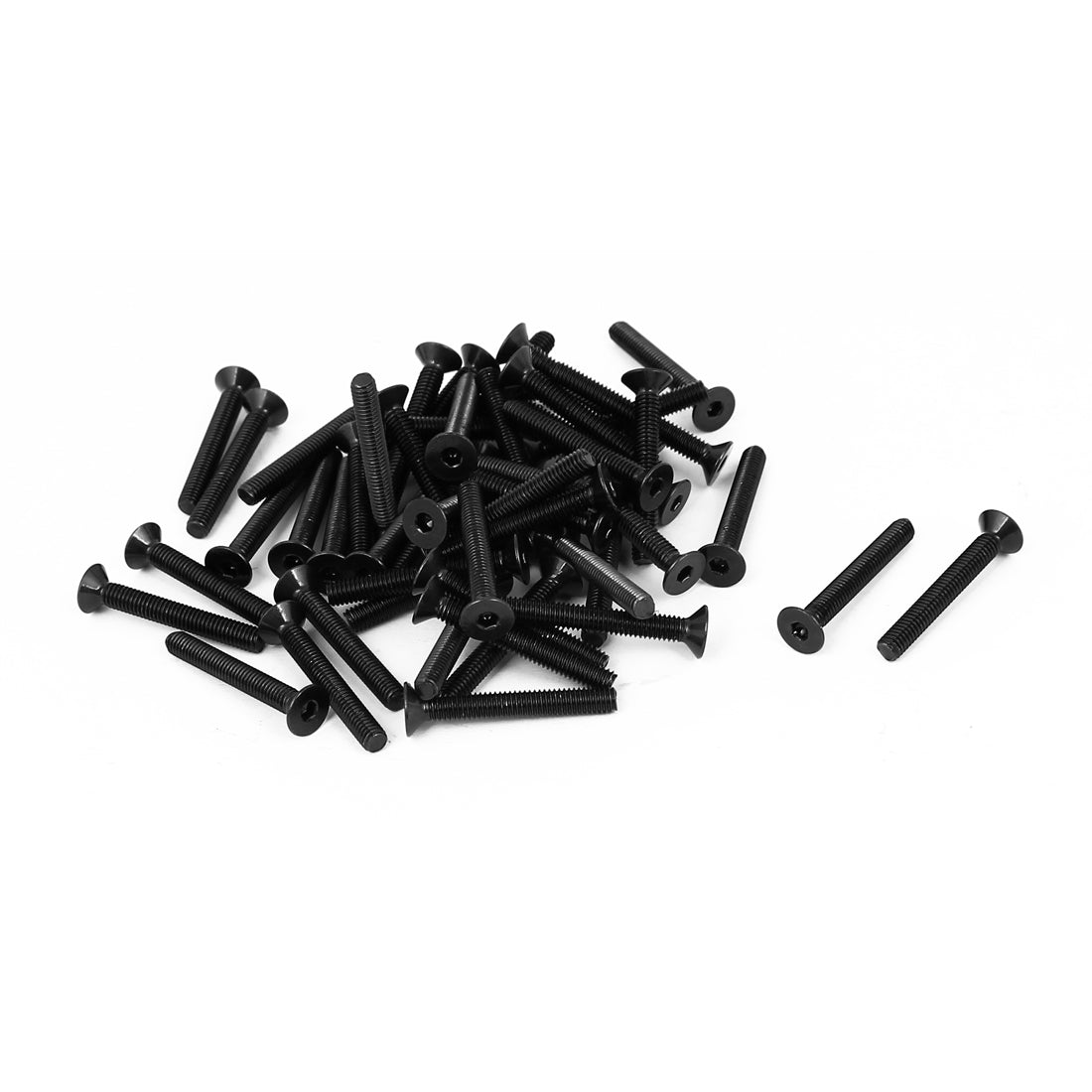 uxcell Uxcell M4x30mm 10.9 Carbon Steel Countersunk Head Hex Socket Screw Black 50pcs