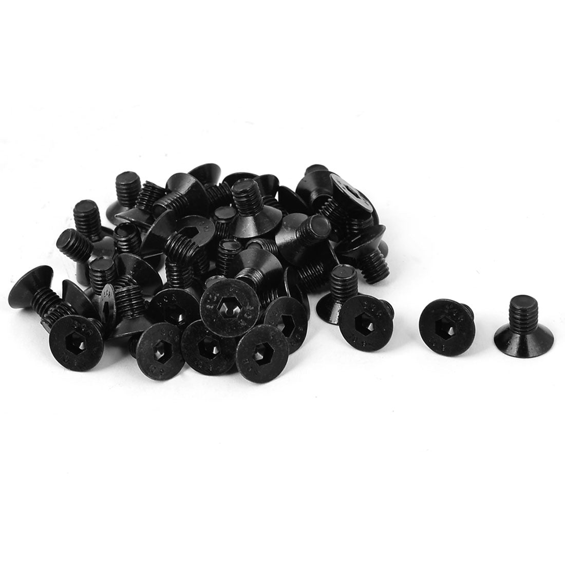 uxcell Uxcell M6x10mm 10.9 Carbon Steel Countersunk Head Hex Socket Screw Black 50pcs