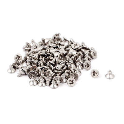 Harfington Uxcell M1.8 x 3mm Phillips Flat Head Self Tapping Screw Fasteners 100 Pcs