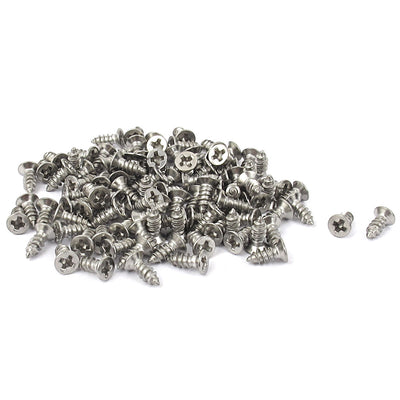 Harfington Uxcell M2.2 x 6.5mm Flat Head Phillips Self Tapping Screw Fasteners 100 Pcs