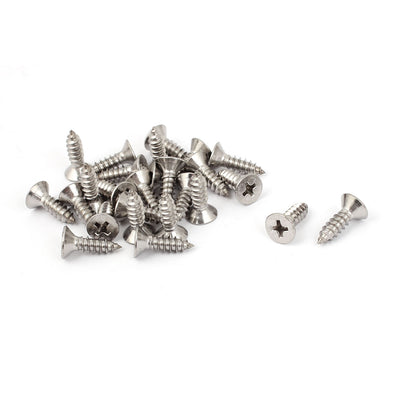 Harfington Uxcell M4.8 x 16mm Cross Head Countersunk Self Tapping Screw 25 Pcs