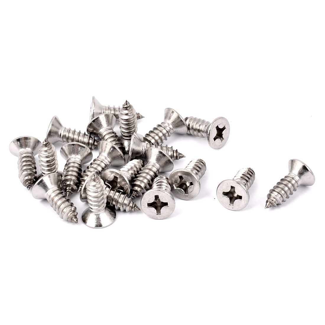 uxcell Uxcell M6.3 x 19mm Countersunk Cross Head Self Tapping Screw Fasteners 20 Pcs