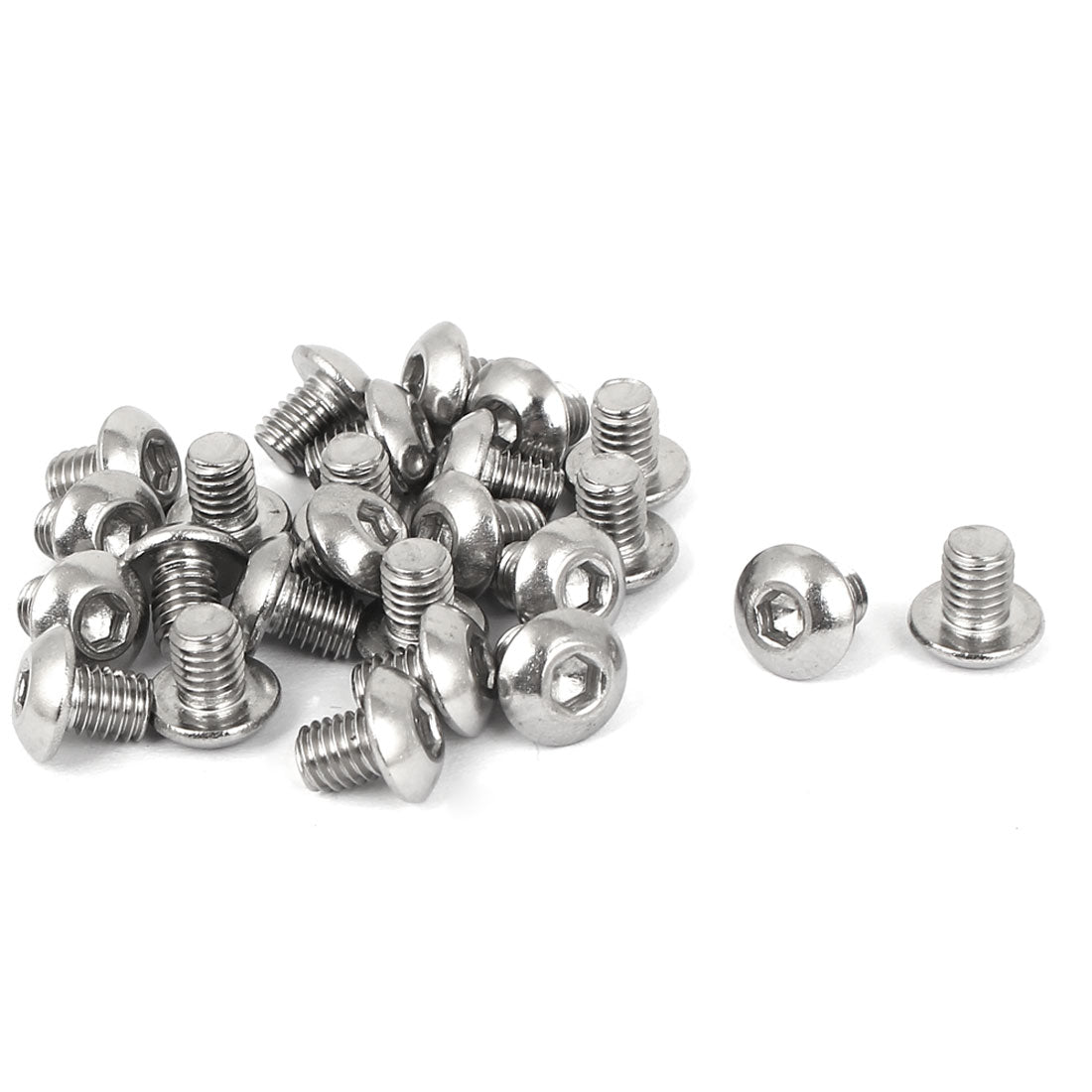 uxcell Uxcell M5x 6mm Vollgewinde Button Head Socket Cap Schraube Silber Ton 25PCS DE de