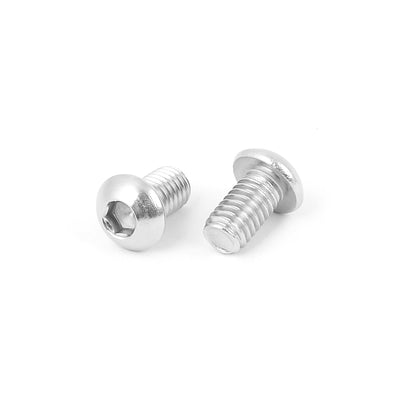 Harfington Uxcell M6 x 10mm Full Thread Button Head Socket Cap Screw Silver Tone 20 Pcs