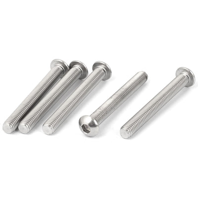 Harfington Uxcell M8 x 65mm Stainless Steel Button Head Socket Cap Screw 5 Pcs