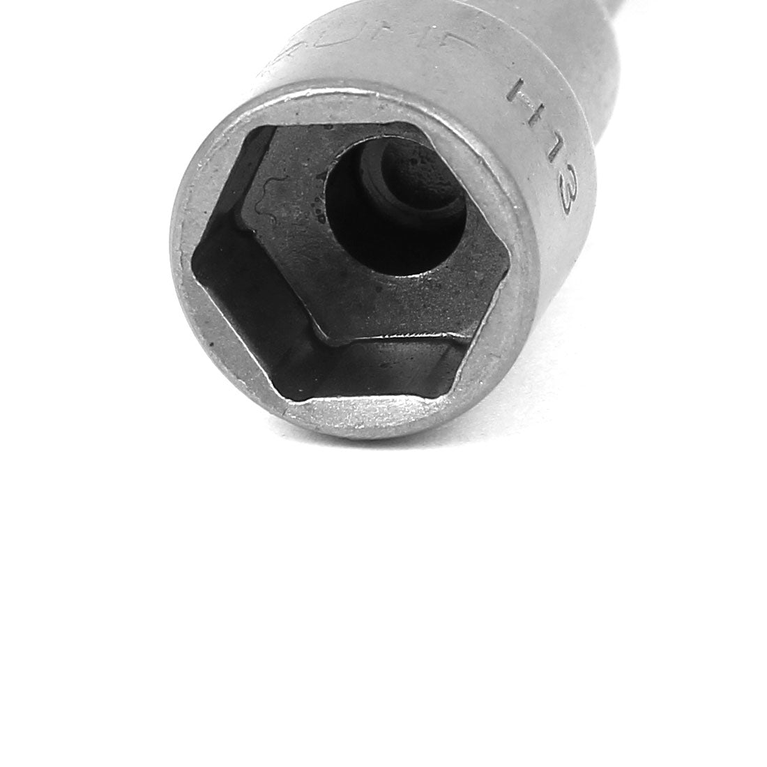 uxcell Uxcell 1/4" Hex Shank 13mm Metal Socket Nut Setter Bit Gray 150mm Long