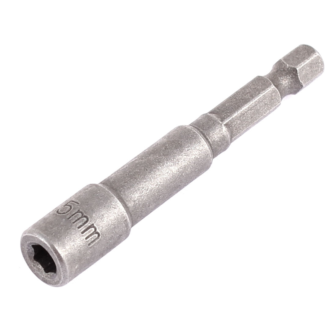 uxcell Uxcell 6.3mm Dia Hex Shank 5mm Magnetic Socket Nut Gray 65mm Long