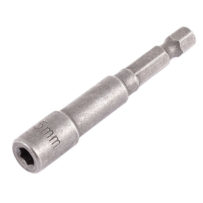 Harfington Uxcell 6.3mm Dia Hex Shank 5mm Magnetic Socket Nut Gray 65mm Long