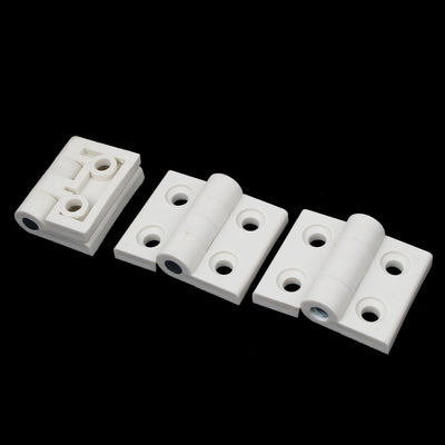 Harfington Uxcell Plastic Door Cabinet Hardware Bearing Hinge White 57mm x 45mm 3pcs