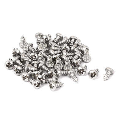 Harfington Uxcell M2.2x4.5mm Stainless Steel Phillips Round Pan Head Self Tapping Screws 50pcs