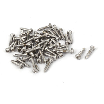 Harfington Uxcell M2.2x9.5mm Stainless Steel Phillips Round Pan Head Self Tapping Screws 50pcs