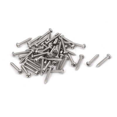 Harfington Uxcell M2.2x13mm Stainless Steel Phillips Round Pan Head Self Tapping Screws 50pcs