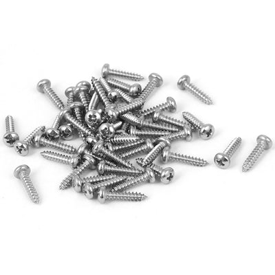 Harfington Uxcell #4 M2.9x13mm Stainless Steel Phillips Round Pan Head Self Tapping Screws 50pcs