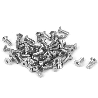 Harfington Uxcell M2x6mm Stainless Steel Hex Socket Flat Head Countersunk Bolts Screw 50pcs