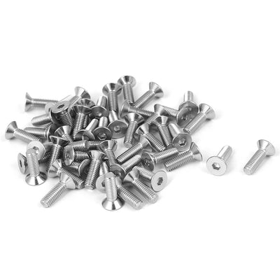 Harfington Uxcell M3x10mm Stainless Steel Hex Socket Flat Head Countersunk Bolts Screw 50pcs