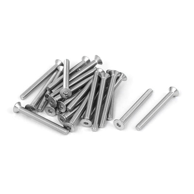 Harfington Uxcell M3x30mm Stainless Steel Hex Socket Flat Head Countersunk Bolts Screw 25pcs