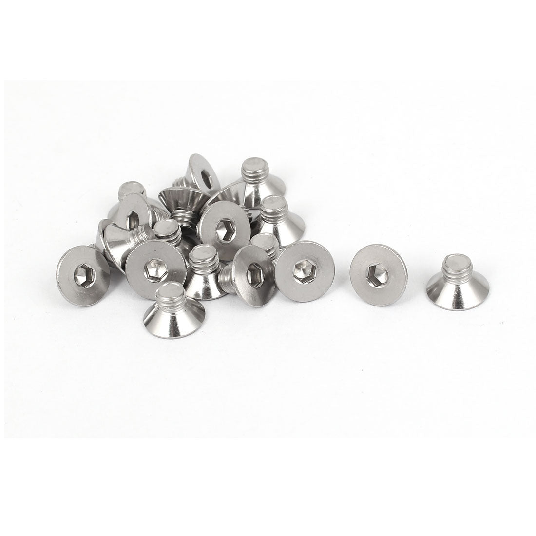 uxcell Uxcell M5x6mm Stainless Steel Hex Socket Flat Head Countersunk Bolts Screw 20pcs