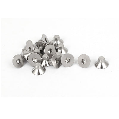 Harfington Uxcell M5x6mm Stainless Steel Hex Socket Flat Head Countersunk Bolts Screw 20pcs