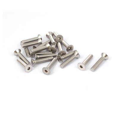 Harfington Uxcell M5x25mm Stainless Steel Hex Socket Flat Head Countersunk Bolts Screw 20pcs