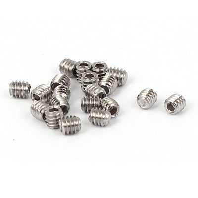 Harfington Uxcell M2x2mm Cup Point Hex Socket Grub Set Screws 20pcs for Gear