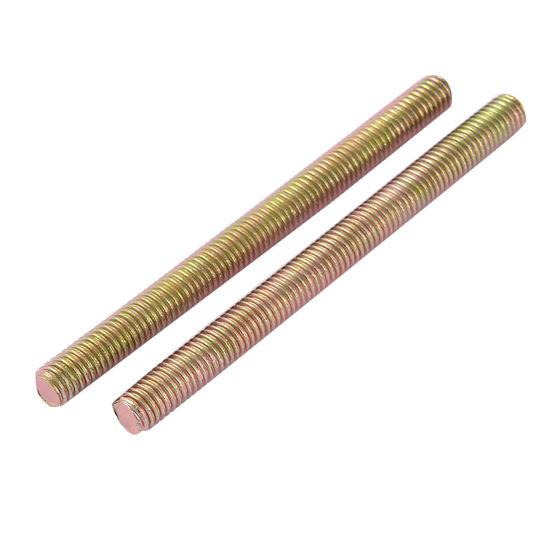 uxcell Uxcell 1.25mm Pitch M8 x 100mm Male Threaded Rod Bar Stud Bronze Tone 4 Pcs