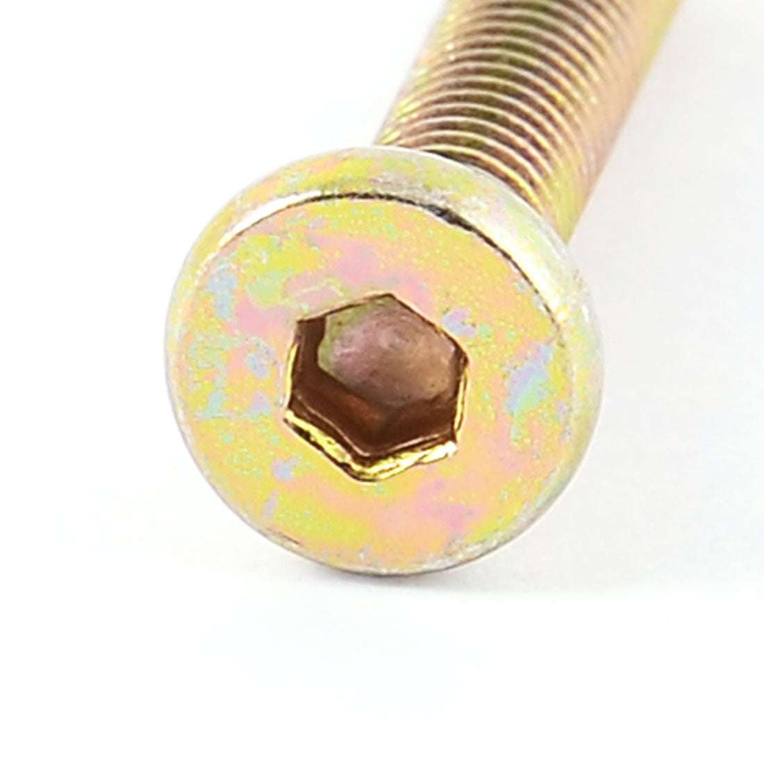 uxcell Uxcell M6 x 35mm Male Threaded Hex Socket Head Cap Screw Bolt Bronze Tone 8 Pcs