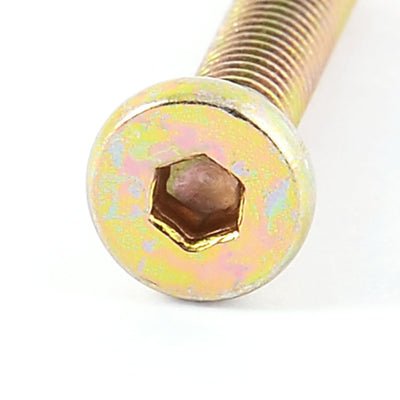 Harfington Uxcell M6 x 35mm Male Threaded Hex Socket Head Cap Screw Bolt Bronze Tone 8 Pcs