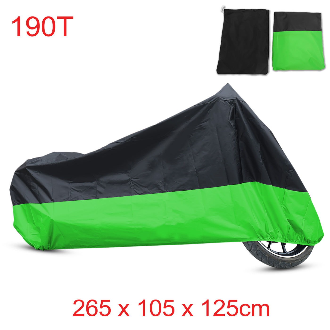 uxcell Uxcell XXL 180T Regen Staub Motorradabdeckung Schwarz+Grün Wasserdicht UV Schutz DE de