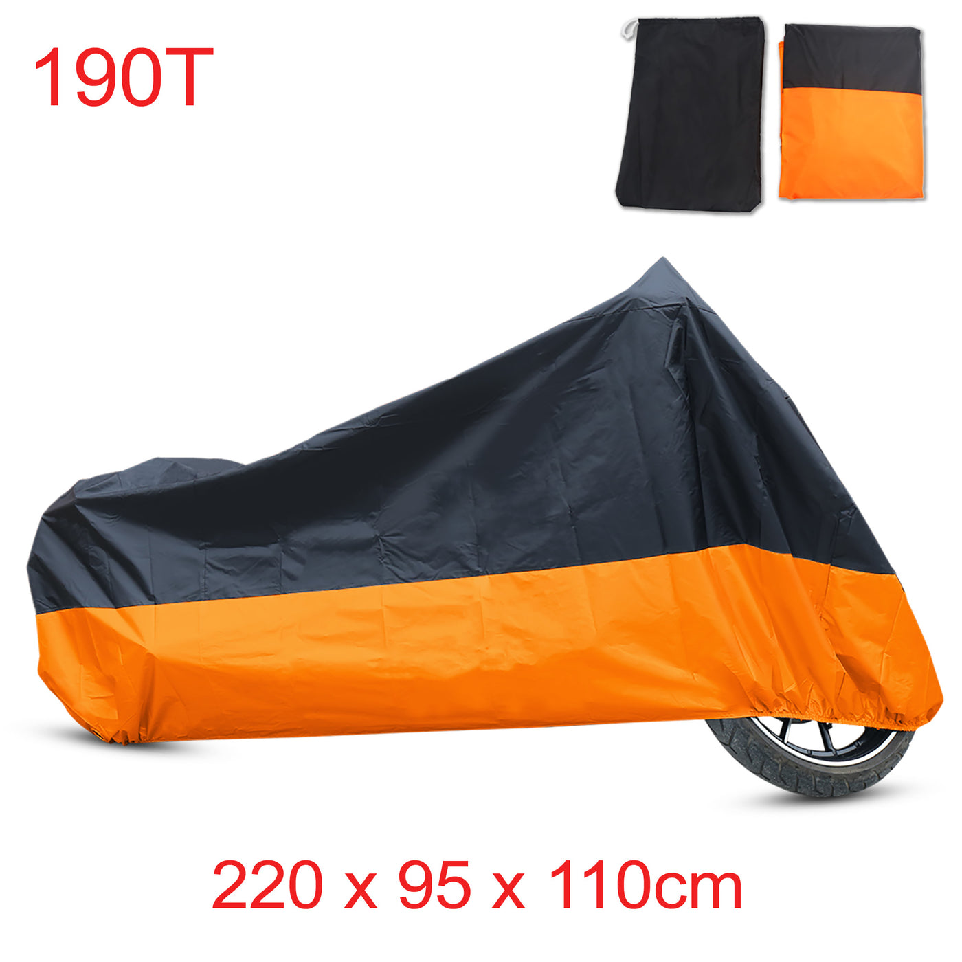 uxcell Uxcell L 180T Regen Staub Motorrad Abdeckung Schwarz Orange Außen UV Schutz DE de