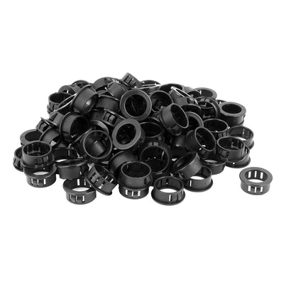 Harfington Uxcell 100pcs 25mm Mounted Dia Snap in Cable Wire Bushing Grommet Protector Black