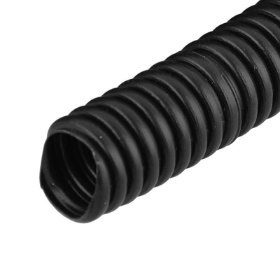 Harfington Uxcell 2.7 M 11 x 13 mm Plastic Corrugated Conduit Tube for Garden,Office Black