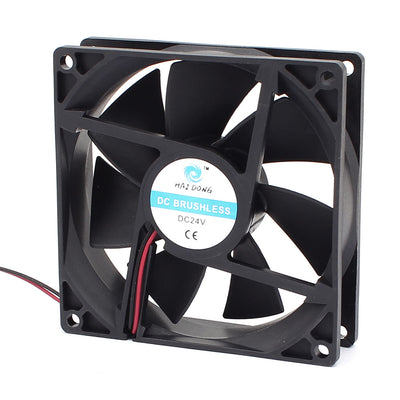 Harfington Uxcell DC 24V 90mmx90mmx 25mm 7 Vanes Computer Cooling Cooler Fan w Metal Finger Guard