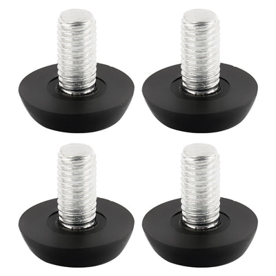 Harfington Uxcell 23mm Dia Base 8mm Thread Screw On Type Furniture Glide Leveling Foot Black 4pcs