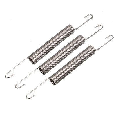 Harfington Uxcell 1mm Wire Diax10mm ODx120mm Length Spring Steel Tension Spring 3pcs