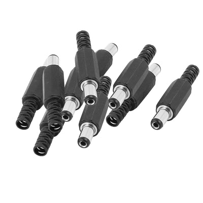 Harfington Uxcell 10 Pcs 5.5mmx2.1mm Male DC Power Jack Connector Socket Adapter Black