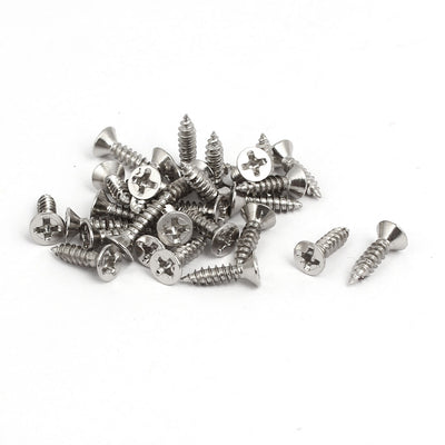 Harfington Uxcell M3x12mm Metal Phillips Drive Flat Head Self Tapping Screws Fastener 30pcs