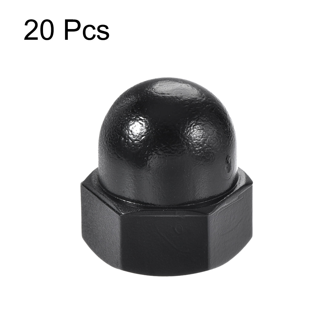 uxcell Uxcell M6 Thread Dia Dome Head Nylon Cap Acorn Hex Nuts Black 20pcs