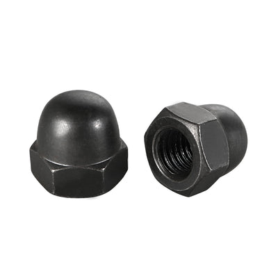 Harfington Uxcell M10 Thread Dia Dome Head Carbide Steel Cap Acorn Hex Nuts Black 10pcs