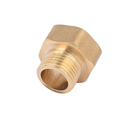 Harfington Uxcell G3/4 Female to G1/2 Male Thread Hex Reducing Connector Brass Fittings