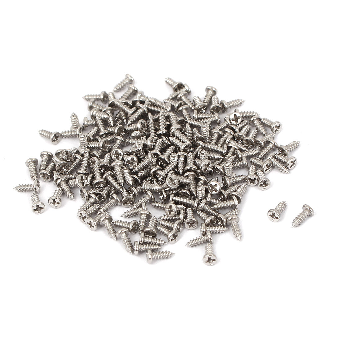 uxcell Uxcell M1.4x4mm Thread Nickel Plated Phillips Round Head Self Tapping Screws 200pcs