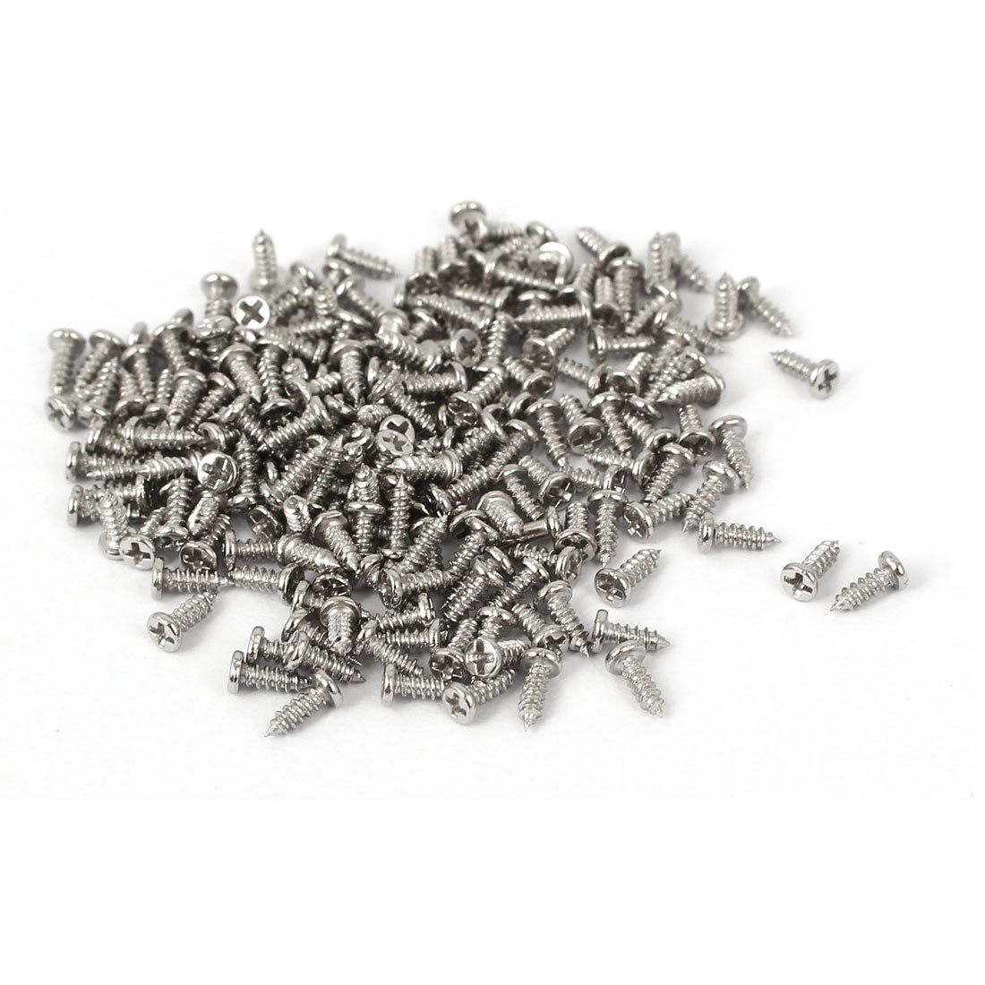 uxcell Uxcell M1.5x4mm Thread Nickel Plated Phillips Round Head Self Tapping Screws 200pcs