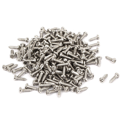 Harfington Uxcell M1.7x6mm Thread Nickel Plated Phillips Round Head Self Tapping Screws 200pcs