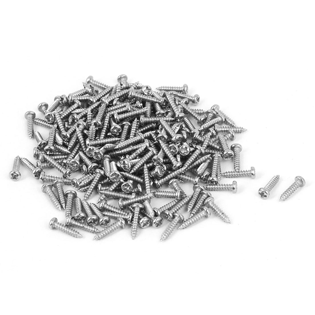 uxcell Uxcell M1.7x8mm Thread Nickel Plated Phillips Round Head Self Tapping Screws 200pcs