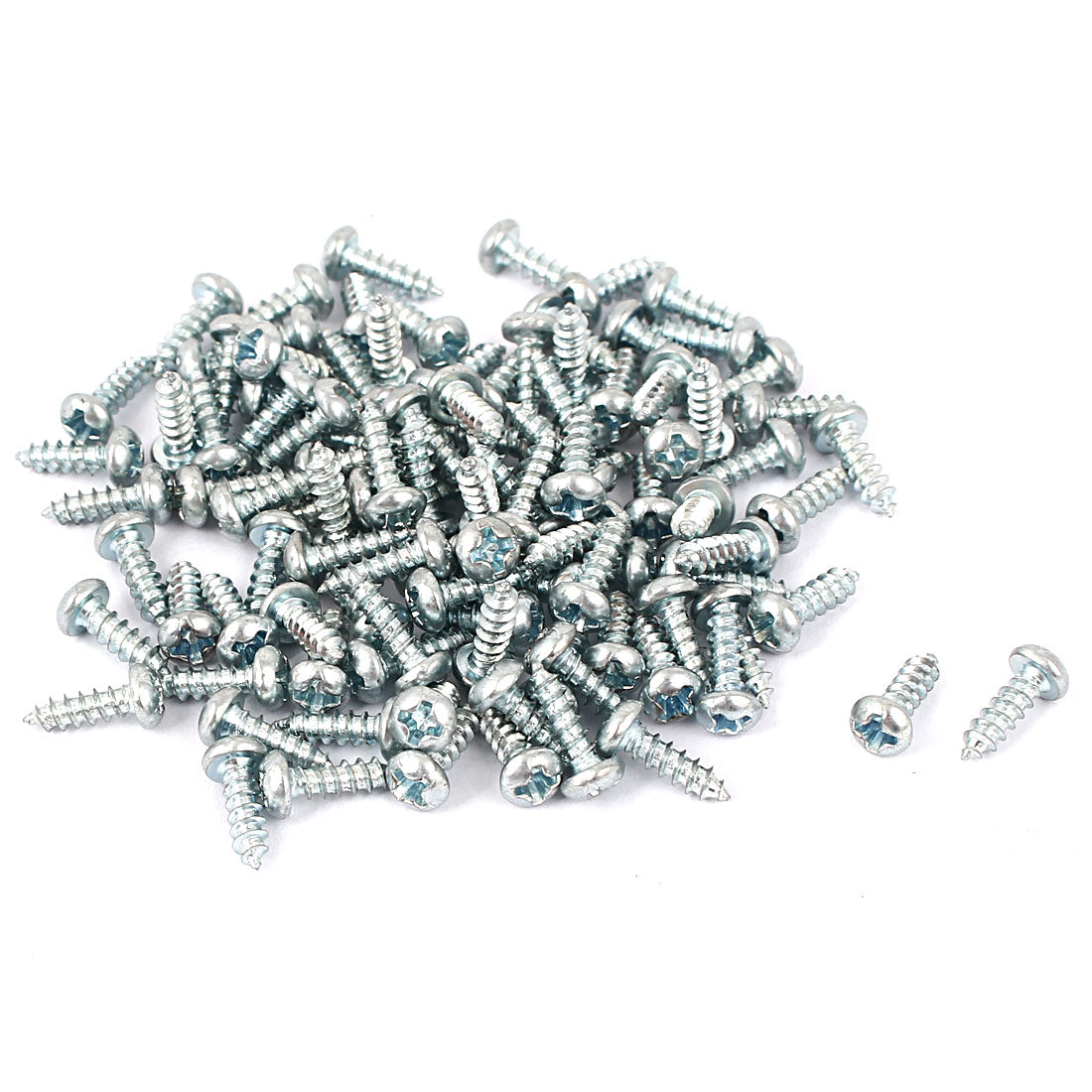 uxcell Uxcell M3x10mm Zinc Plated Phillips Round Head Self Tapping Screws Fastener 100pcs