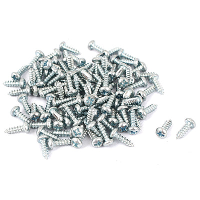 Harfington Uxcell M3x10mm Zinc Plated Phillips Round Head Self Tapping Screws Fastener 100pcs